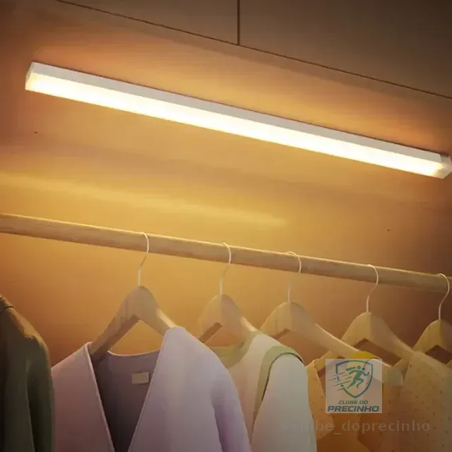Barra Luz Led Armário 30cm Recarregável Com Sensor Movimento