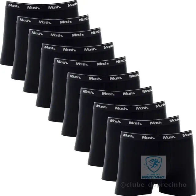 Kit Com 10 Cuecas Boxer Algodão Cotton Masculina Adulto Mash