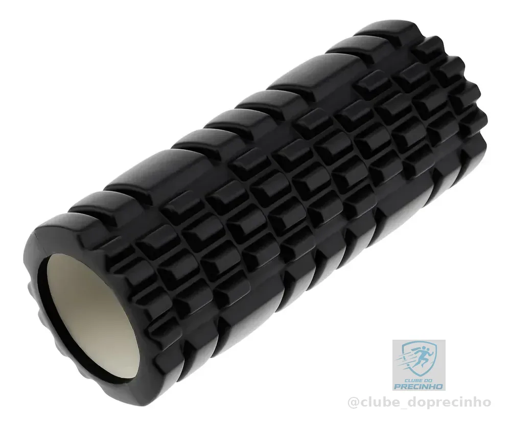 Rolo Massagem Foam Roller Liberação Miofascial Soltura Preto Preto