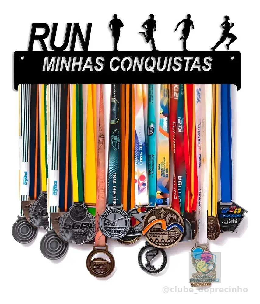 Porta Medalhas Corrida De Rua Masculino Suporte Medalhas Preto