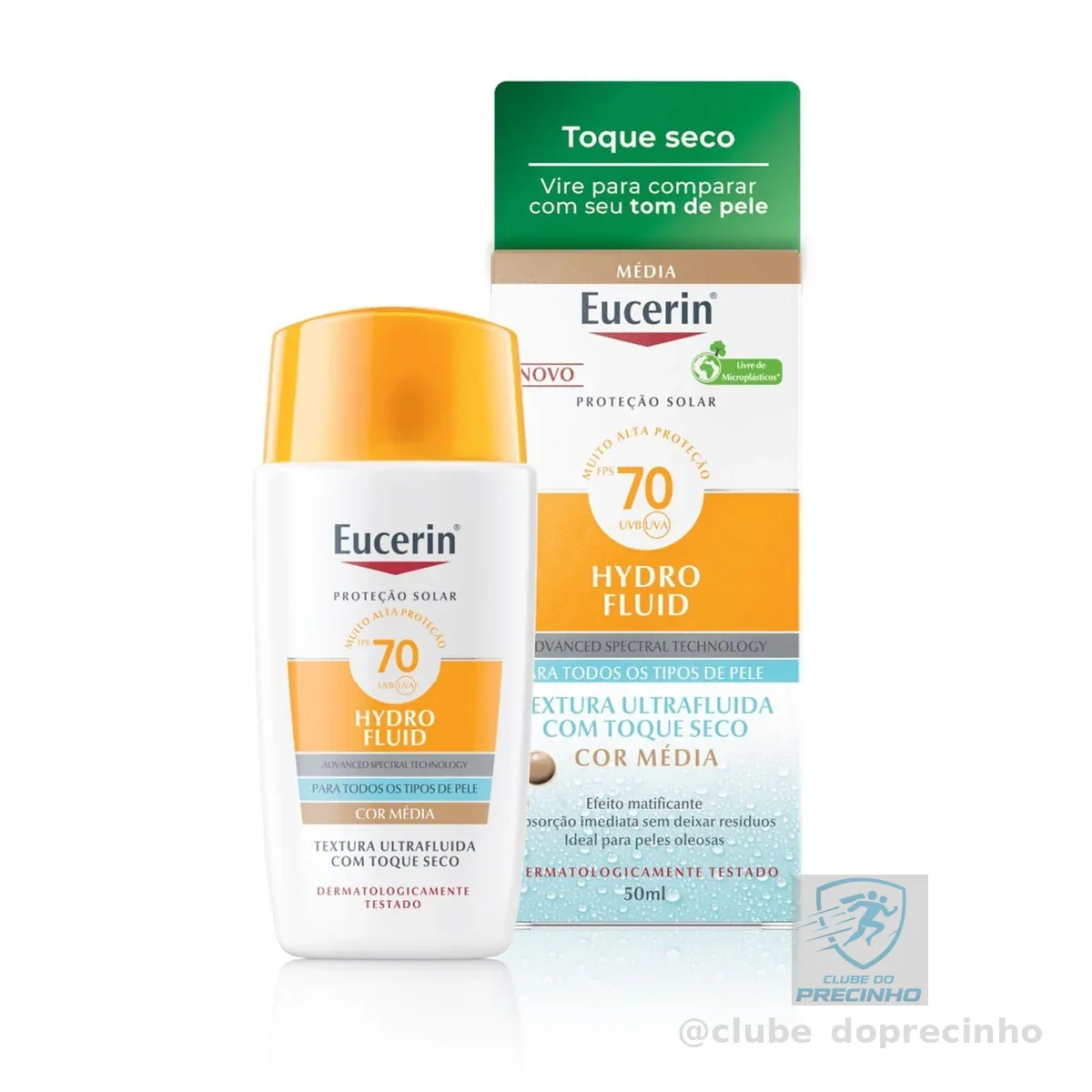 Eucerin Sun Protetor Solar Hydro Fluid Facial Cor Média FPS70 50ml
