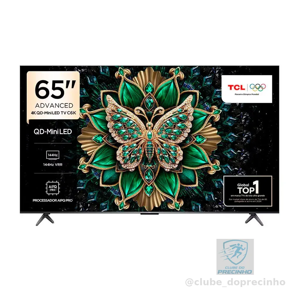 Smart TV 65 65C6K 4K QD-Mini Led 144Hz com Sistema Operacional Google TV TCL