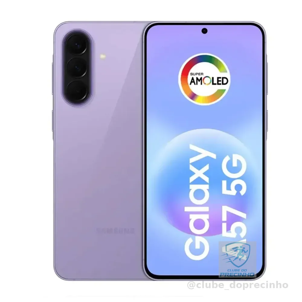 Celular Samsung Galaxy A57 5G 128GB, 8GB RAM, Câmera 50MP, IP68, Super AMOLED 6.7", Recursos AI - Lilás