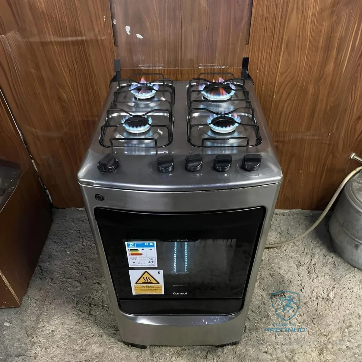 Fogão De Piso 4 Bocas Consul Cfo4nar Acendimento Automático Cor Inox