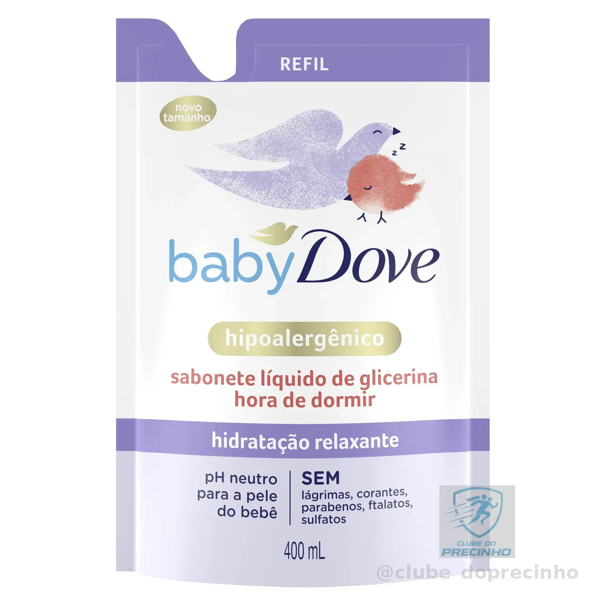 Dove Baby Sabonete Líquido de Glicerina Hidratação Relaxante Hora de Dormir 400ml Refil