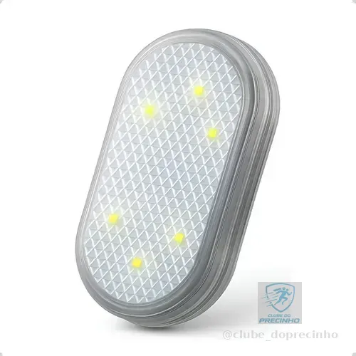 Kit 2 Lâmpada Led Branca Toque Adesivo Velcro Interior Carro