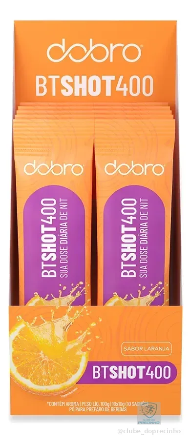 Btshot 400 Dobro Suplemento Em Pó 10 Sachês De 10g - Laranja Laranja 10 Un De 10g