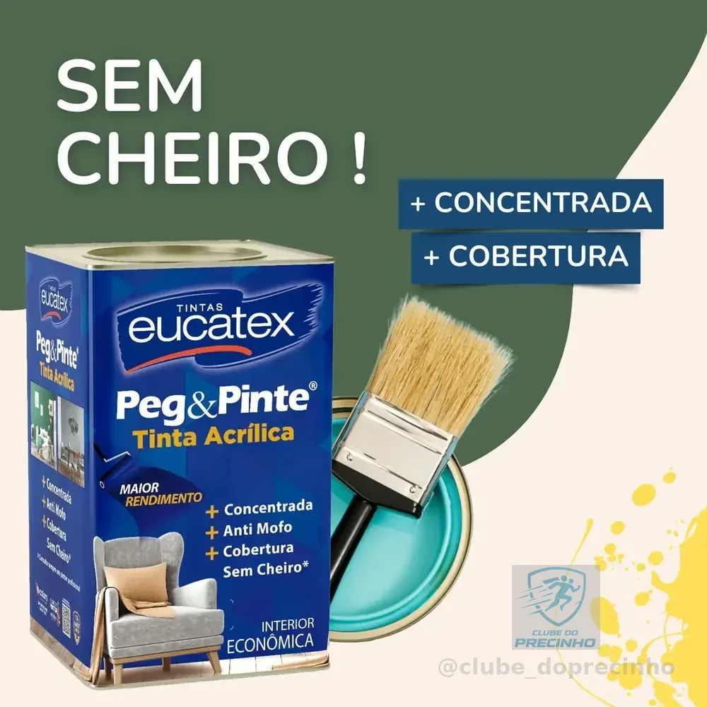 Tinta Eucatex Acrílica Peg Pinte Anti-mofo 18l - Cores Acabamento Fosco Cor Verde Recife