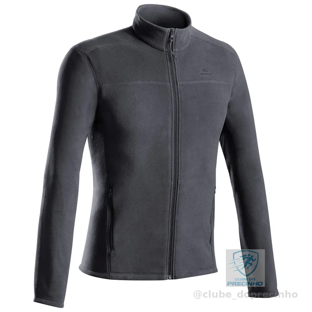 Blusa Fleece Masculina de Trilha Térmica MH100 Quechua Preta