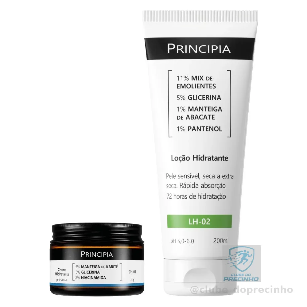 Principia Kit Hidratação Sem Pesar c/ Creme Hidratante Facial CH-01 + Loção Hidratante Corporal LH-02