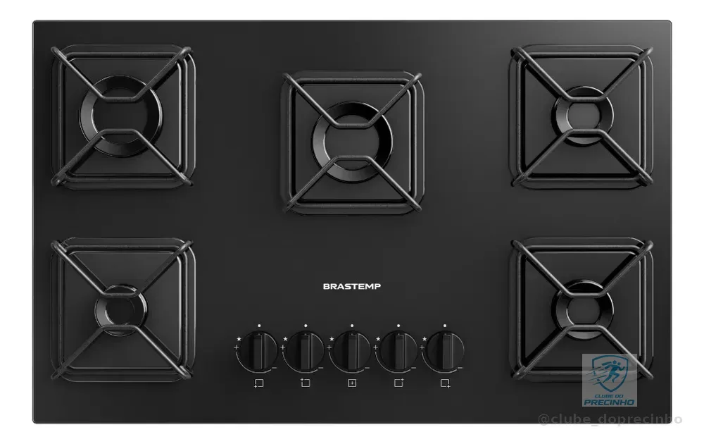 Cooktop Brastemp a Gás 5 Bocas com Grades de Ferro - BDS75AE