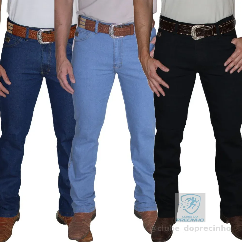 Kit 3 Calças Country Masculina Tradicional Com Elastano