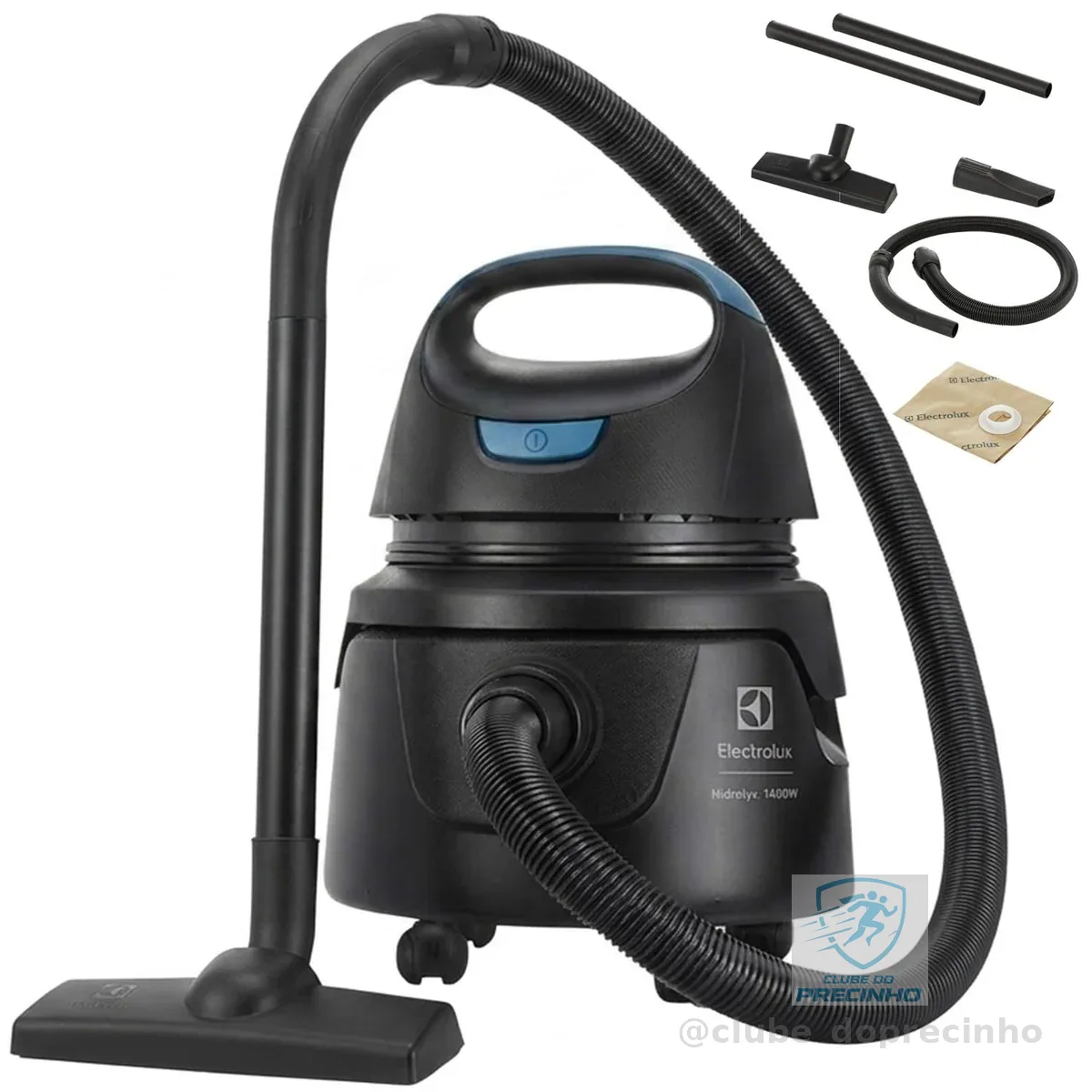 Electrolux Aspirador água pó compacto potente função sopro 1400W 12 L total 5 L util protetor termico AWD01 127V