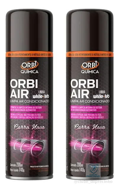 Kit C/ 2 Limpa Ar Condicionado Carro Higienizador Ar Spray