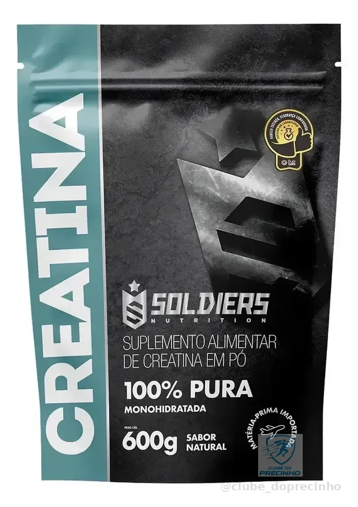 Creatina 600g Suplemento Monohidratada em pó 100% Pura - Soldiers Nutrition