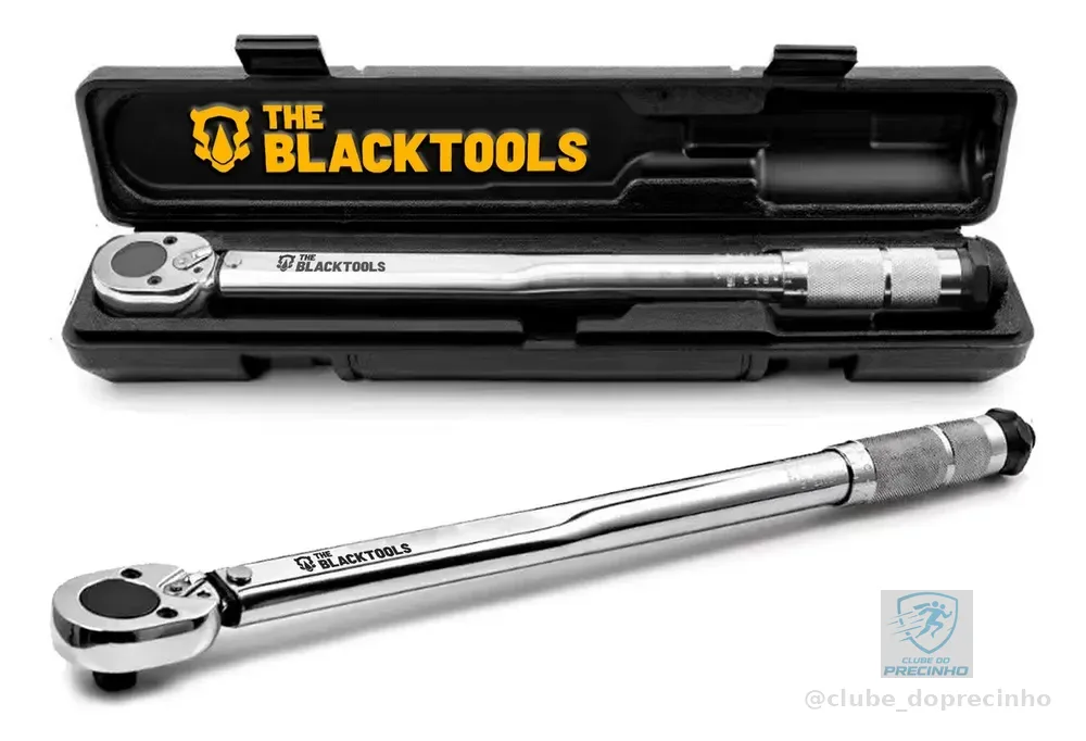 Torquímetro De Estalo Click Para Soquete 1/2 Pol 28-210 Nm 2.8 A 21kg Reversível Ajustável Com Estojo The Black Tools