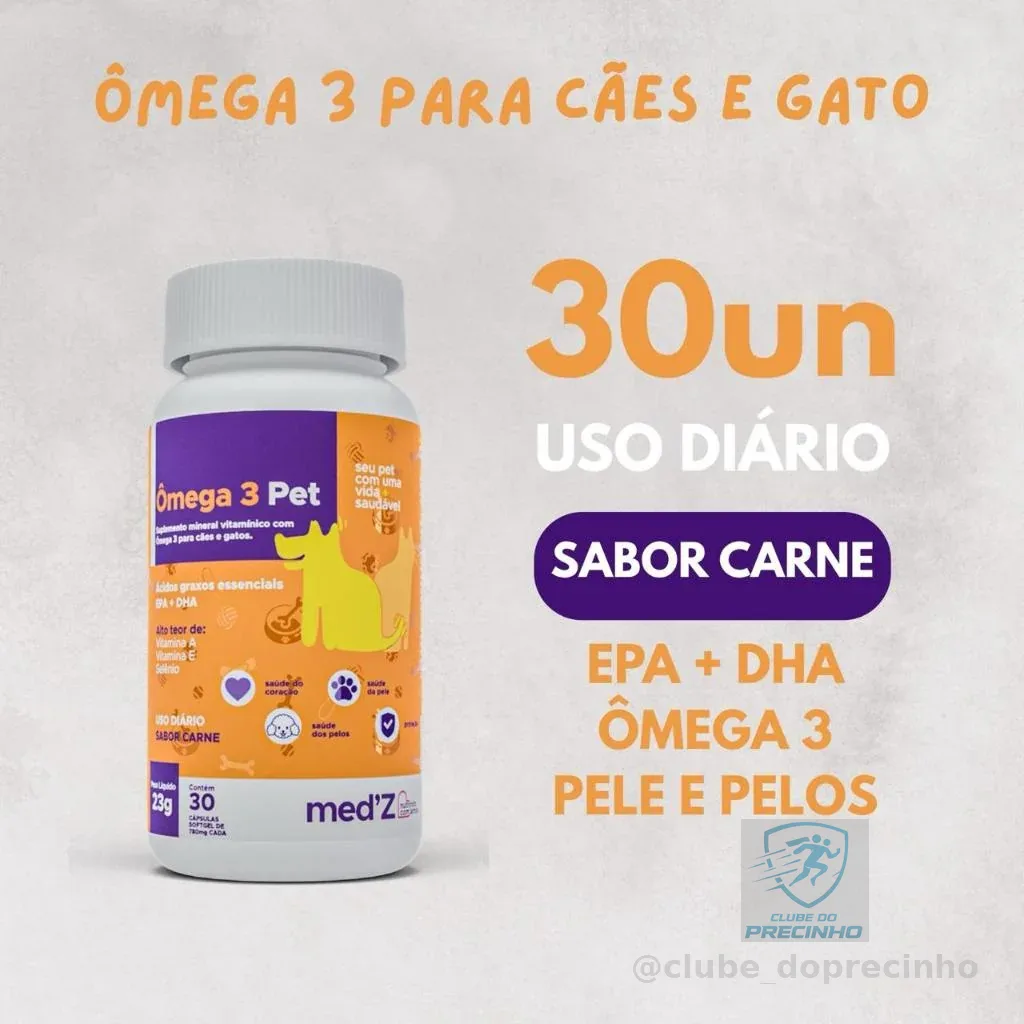 Suplemento Para Cachorro Ômega 3 Pet Cães Suplemento Completo Para Pele Pelo e Articulações