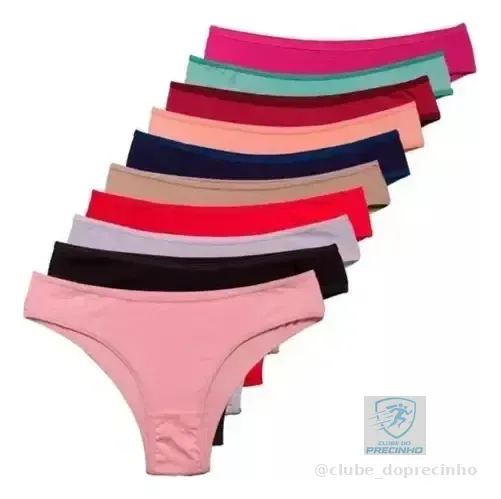 Kit 10 Calcinha Microfibra Feminina Calcinhas Algodão Tanga Lisas E Estampadas M