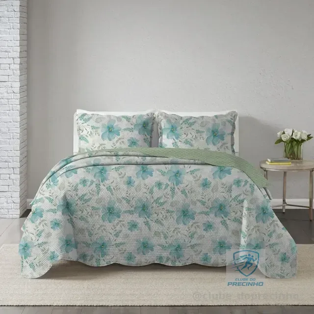 Colcha King Gigante Matelasse Estampas Cobre Leito Linda