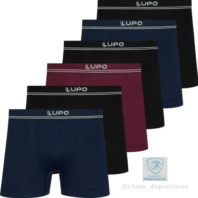 Kit 6 Cuecas Boxer Lupo Microfibra Sem Costura Box Masculina