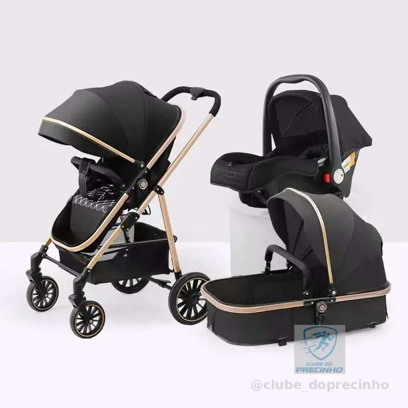 Carrinho Completo 3 EM 1 Com Moisés e Bebe Conforto