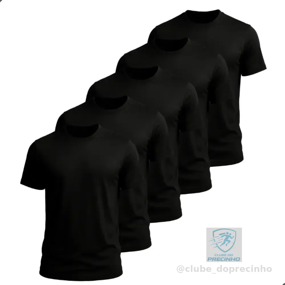 Kit 5 Camisetas Básica Masculina Dry Fit Esporte
