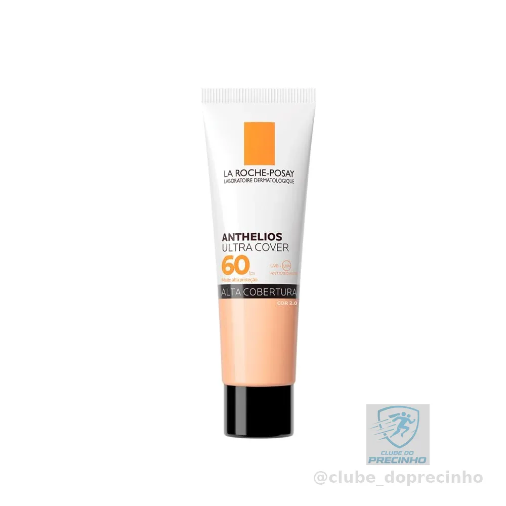 La Roche-Posay, Ultra Cover, Protetor Solar com Cor e Performance de Maquiagem, 12h de cobertura de base em uma única camada, Textura Fluida, Oil free, Toque Seco, FPS60, 30g