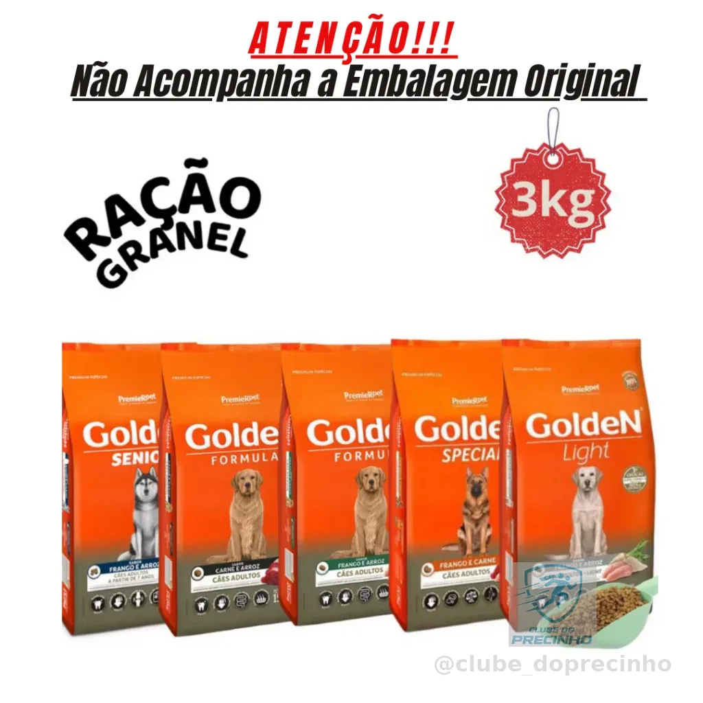 Ração Para Cachorro Golden Porte Médio e Grande 3kg Granel - Ração de Cachorro