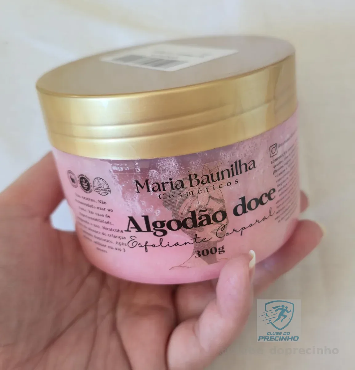 Esfoliante Corporal Algodão Doce 300g - Hidratação, Perfume Doce e Pele Macia | Maria Baunilha Cosméticos (Algodão doce)