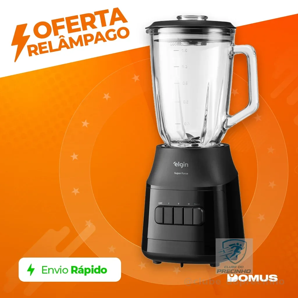 Liquidificador Super Force 1,9L 900W Jarra de Vidro Elgin