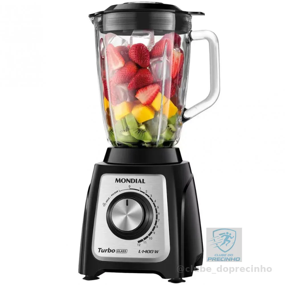Liquidificador Turbo Glass L-1400 GI 1400W Jarra de Vidro Mondial