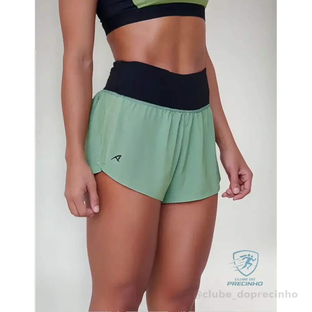 Short Corrida Fitness Sprint Ginga Ultraleve Verde - Authen Verde Folha Lisa G