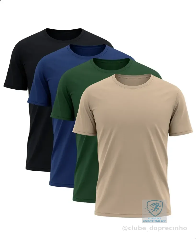 Kit 4 Camisetas Básicas  Dry Tech Variado M