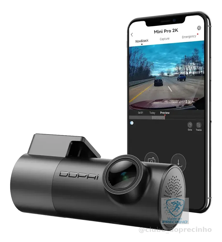 Câmera Veicular Ddpai Mini Pro 2k Para Carro Com App