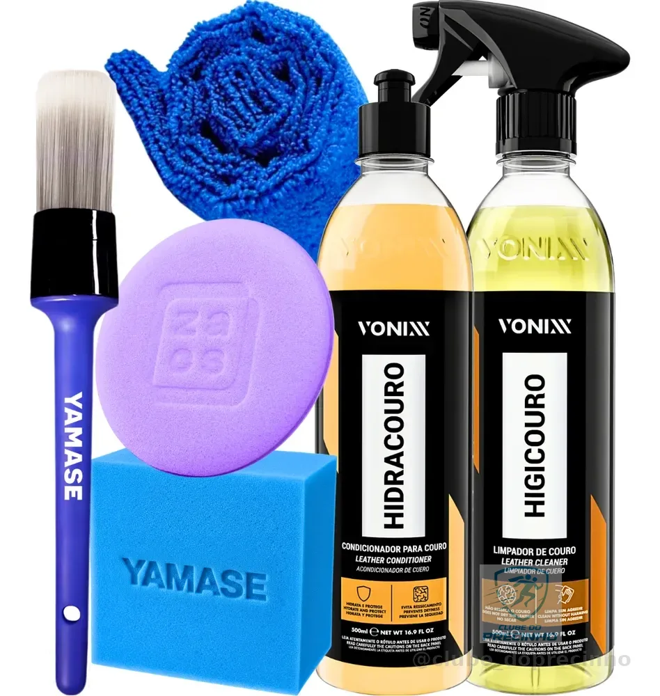 Kit Limpeza Hidratação Couro Vonixx Limpa E Hidrata + Pincel