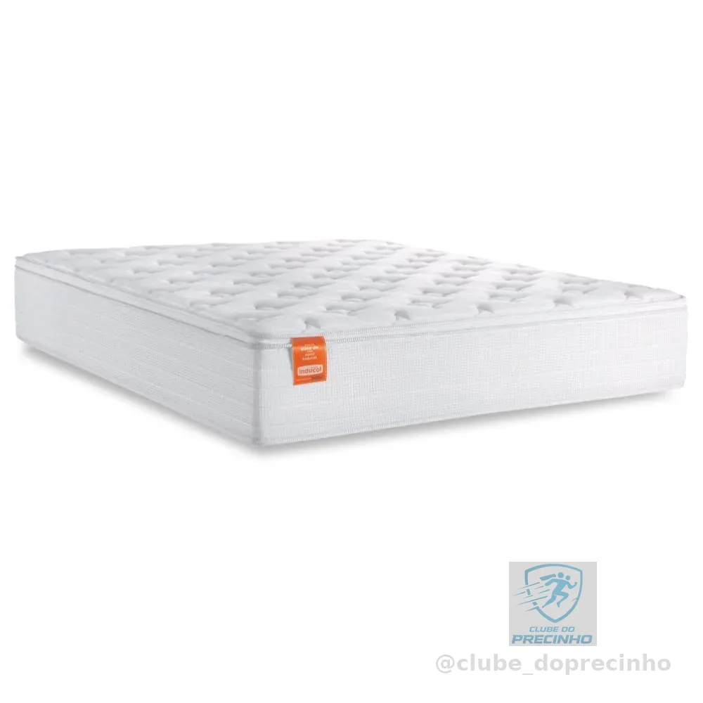 Colchão Casal Molas Ensacadas Real Pillow Top 138x188x27cm Branco Inducol - Suporta até 130kg por Pessoa