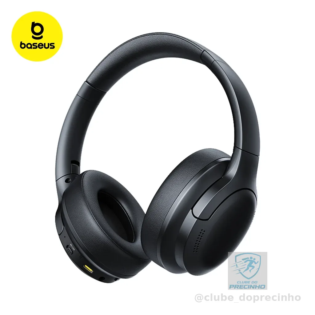 Headphone Baseus Bass BH1 Lite Sem Fio Bluetooth 6.0 Som Potente Leve Dobrável Confortável
