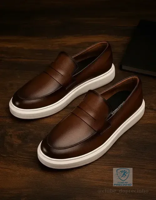 Sapato Loafer Masculino Mocassim Couro Casual Comfort Luxo