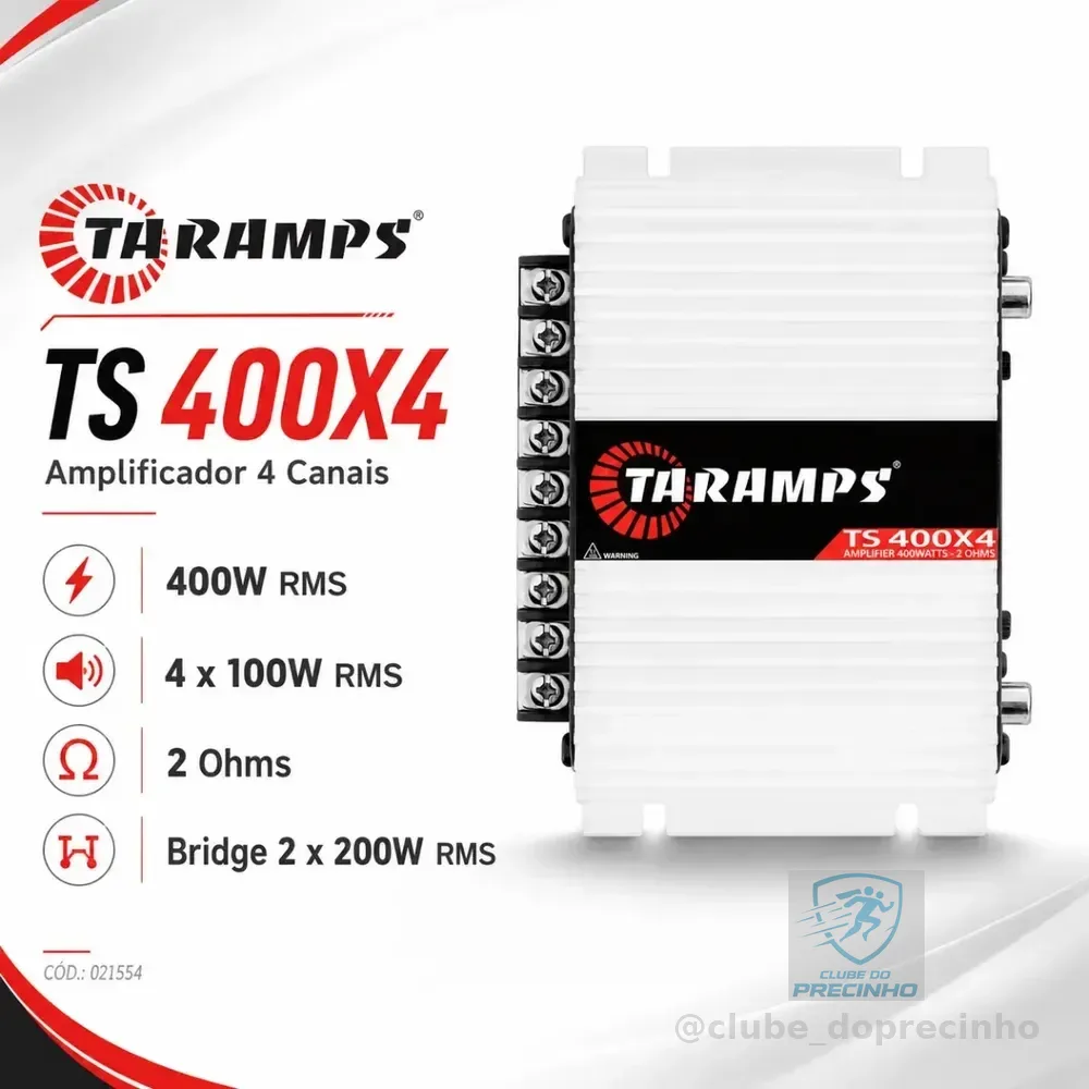 Modulo Taramps 400 Rms Ts-400 Ts400x4 T400 4 Canais V6