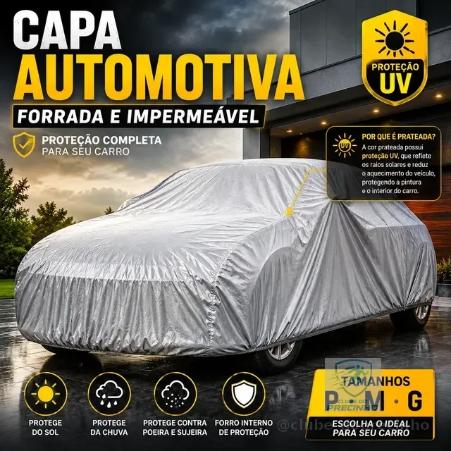 Capa Pra Cobrir Carro Forrada  Impermeável Tamanho P M G