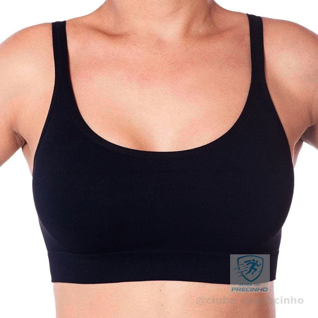 Top Fitness Feminino Lupo Top Power Poliamida Sem Costura Alta Sustentação Sem Bojo Academia Diário