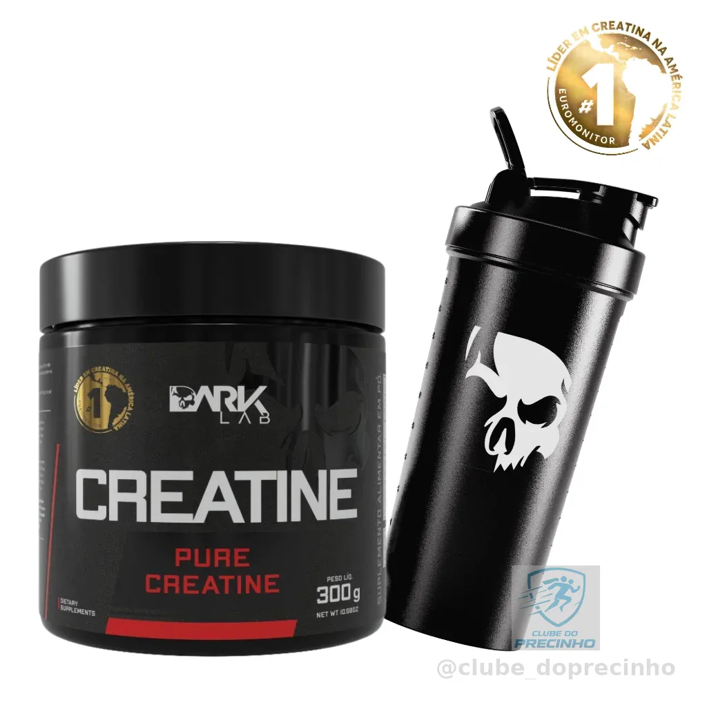 Kit Creatina 100% Pura Monohidratada 300g / 150g + Coqueteleira Fuse 700ml - Dark Lab