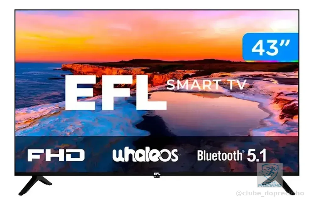 Smart TV 43" LED, Full HD, Ultrafina, Sem bordas, 3 HDMI 2 USB, Controle remoto multifuncional, Wifi, Bluetooth - EFL 43SX800FD