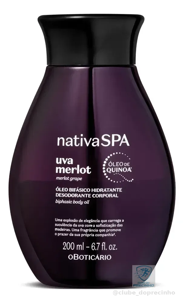O Boticário Nativa Spa Óleo Corporal Uva Merlot 200ml