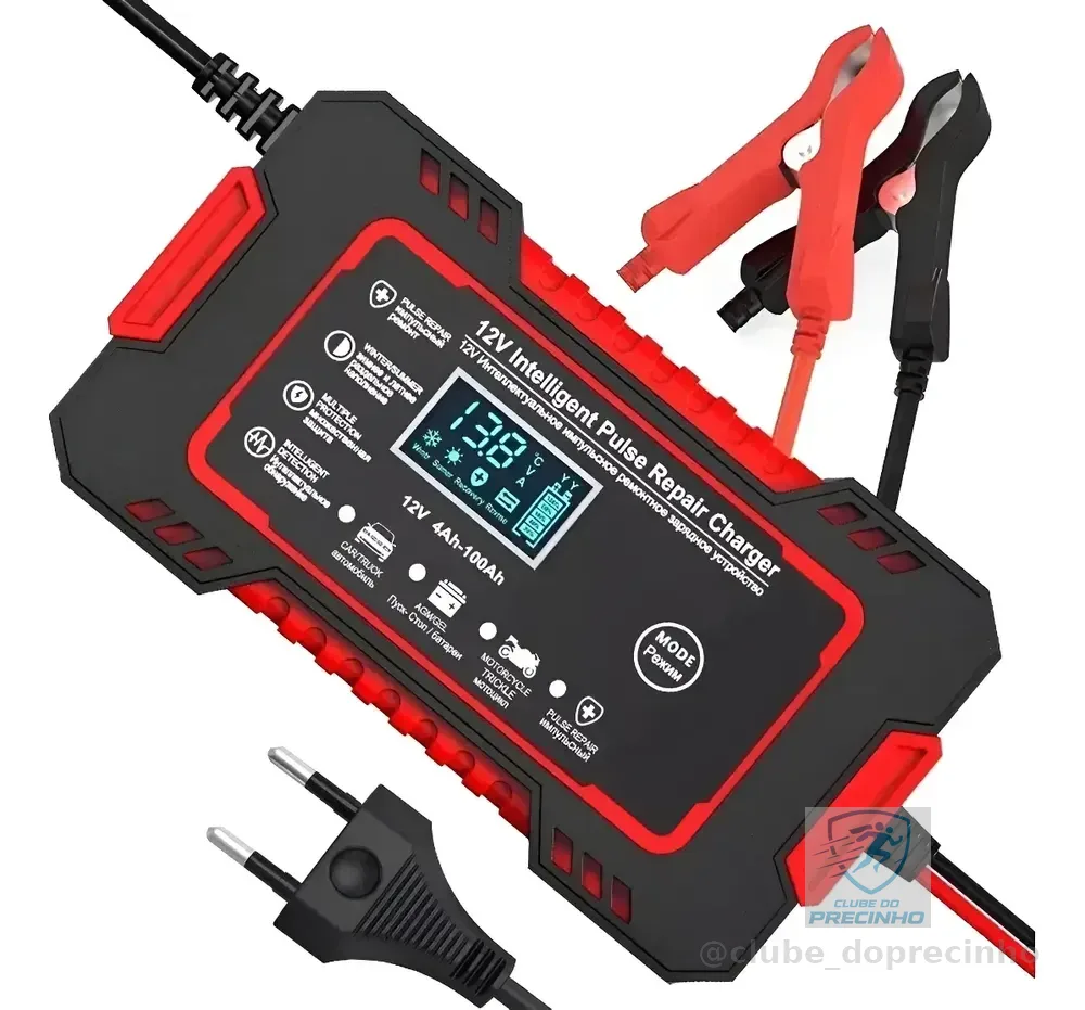 Carregador Bateria 12v Até 100 Amperes Carro Moto Caminhão