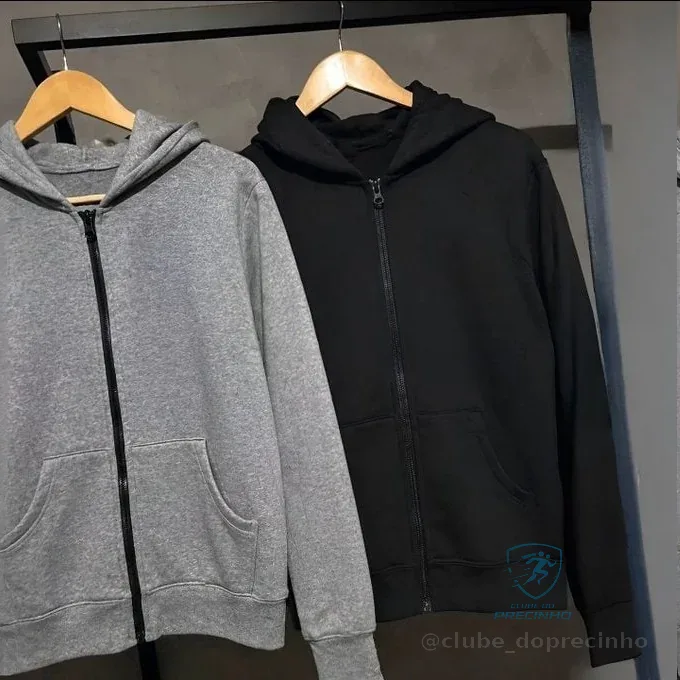 Kit 2 Moletons Com Capuz & Com Zíper, Casaco De Frio Inverno