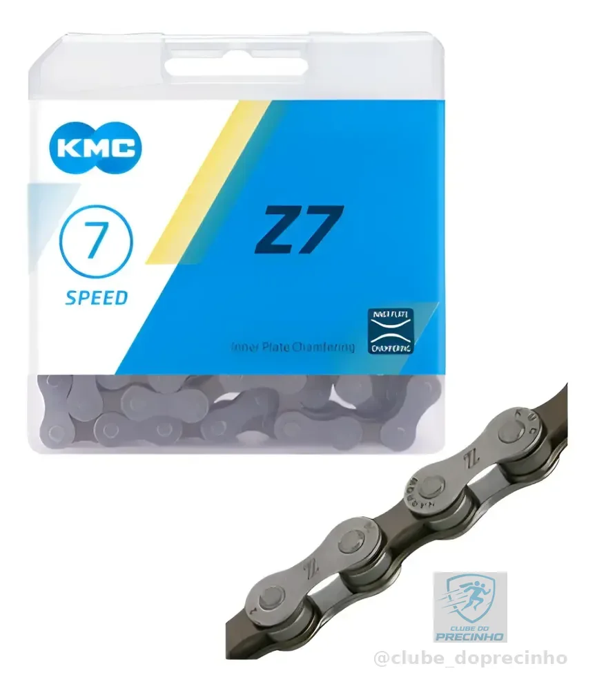 Corrente Kmc Z7 116 Elos 7v 14v 21v Speed Mtb Megarange 3x7v
