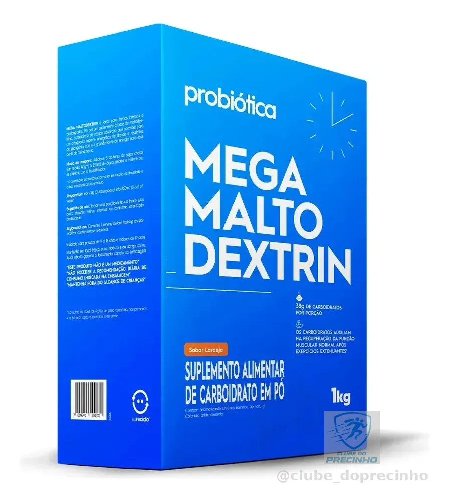 Mega Maltodextrin Caixa 1kg - Probiótica Sabor Laranja