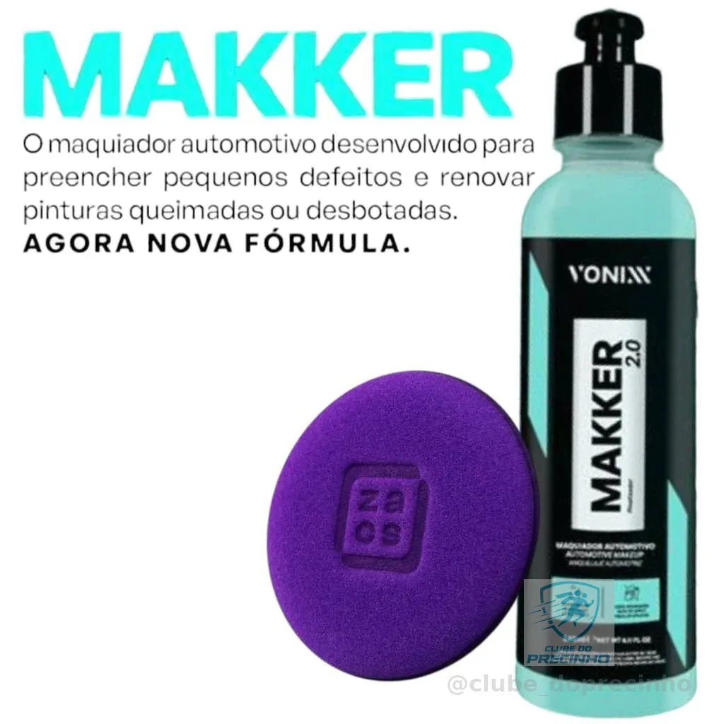 Makker Maquiador Automotivo Renova Pintura Defeitos Vonixx 240 ml com Aplicador Zacs