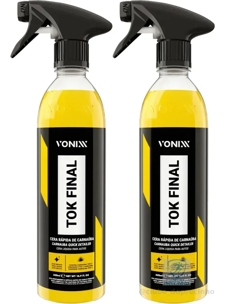 Cera Líquida Automotiva Carnaúba Tok Final Vonixx 500ml